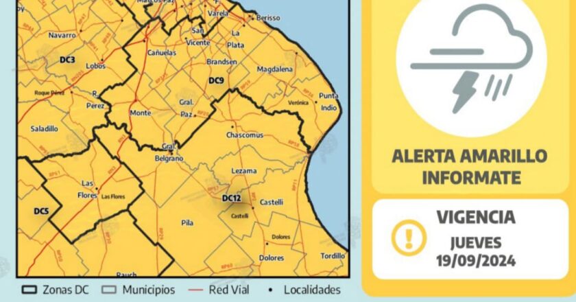 ALERTA POR TORMENTA Vigencia jueves 19 de septiembre