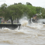 Caminaban por la playa de Berisso, subió el río y terminaron trepados a unos árboles hasta que los rescataron