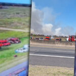 Así se ve desde la Autopista La Plata-Buenos Aires el impactante incendio en la Reserva de Punta Lara