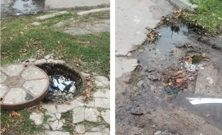 Hartazgo en 63 y 124: desechos cloacales en plena vereda