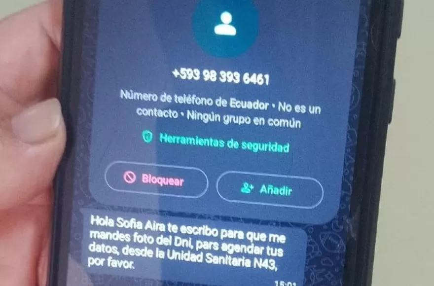 Alerta en Berisso por posibles estafas: desde Salud advierten sobre mensajes falsos que solicitan fotos del DNI